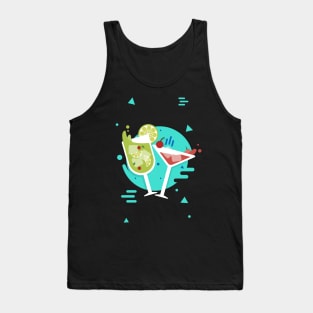 Cocktail Cheers Graphic Typography White Design Tank Top